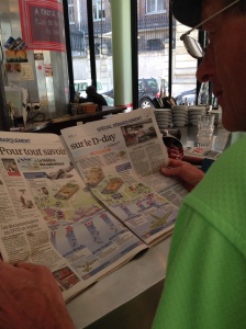 Reading about DDay in a French newspaper